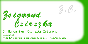 zsigmond csirszka business card